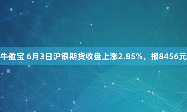 牛盈宝 6月3日沪银期货收盘上涨2.85%,报8456元
